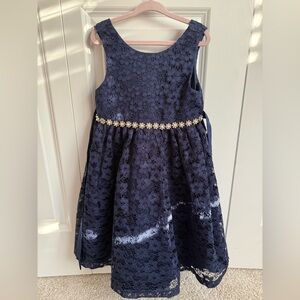 American Princess Navy Blue Lace Kids Dress